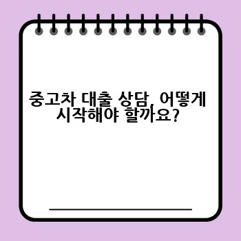 중고차 대출 상담, 어떻게 시작해야 할까요?