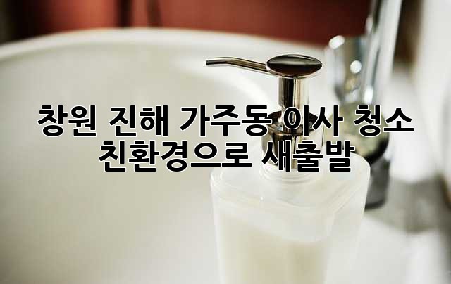 창원 진해 가주동 이사 청소, 친환경으로 새출발!