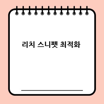 리치 스니펫 최적화