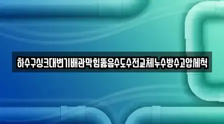 하수구싱크대변기배관막힘뚫음수도수전교체누수방수고압세척