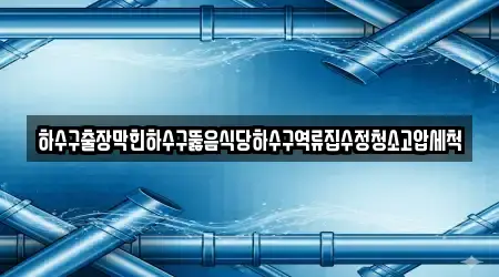 하수구출장막힌하수구뚫음식당하수구역류집수정청소고압세척