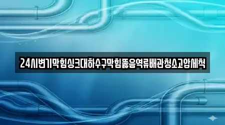 24시변기막힘싱크대하수구막힘뚫음역류배관청소고압세척
